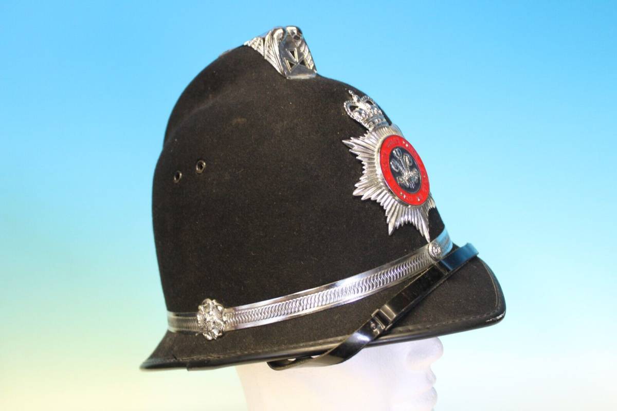 Vintage 1983 British English South Wales Police Bobby Helmet