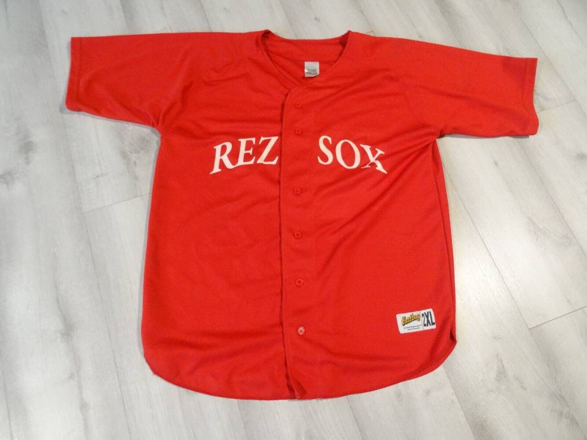 Vintage 90'S " REZ SOX " BLOOD Chicago RED Sox Jersey EASTBAY RAP HIP HOP SZ XXL 海外 即決