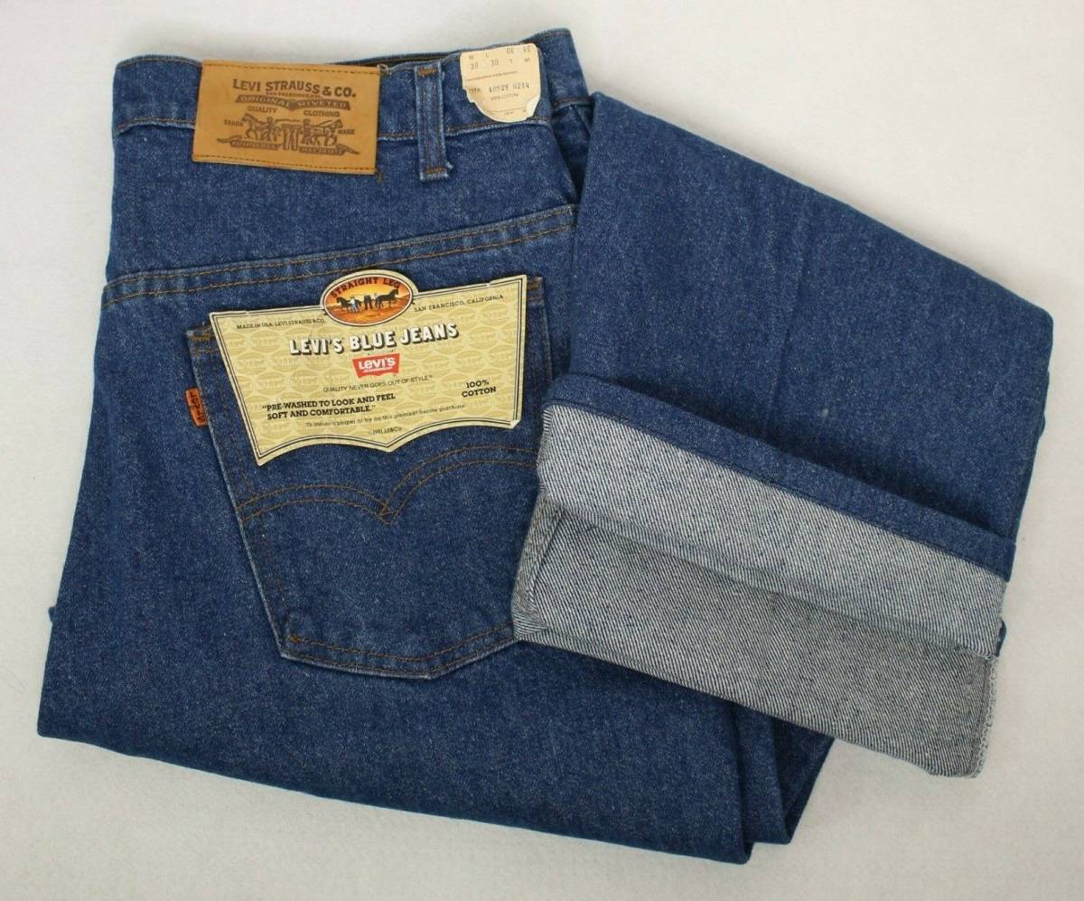 VTG 1981 Levi's Stonewash Jeans Original Fit Straight Leg 38x26 USA Orange Tab 海外 即決