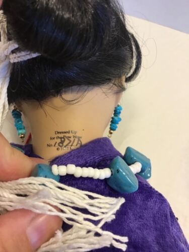 Navajo Native American Doll w/Turquoise Jewelry 15” N0. 18718-92 Hamilton Col. 海外 即決 5