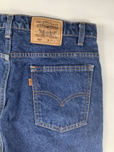 Vintage Levis 517 (40517-0215) Orange Tab Jeans Made In USA Actual Size 36x25 海外 即決