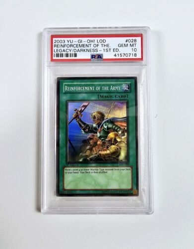 Yugioh TCG Reinforcement of the Army LOD-028 1st Ed. PSA 10 Gem