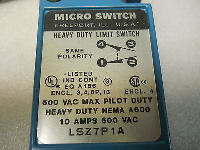 HONEYWELL MICRO SWITCH LSZ7P1A HEAVY DUTY LIMIT SWITCH 10A 600V NEW IN BOX 海外 即決 2