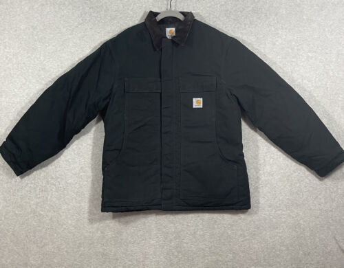 Carhartt Loose Fit Firm Duck Insulated Traditional Coat Mens Size 44 Black 海外 即決