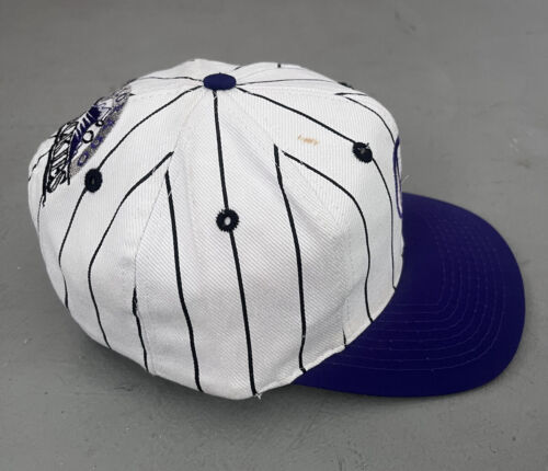 Vintage Colorado Rockies Stripe Logo 7 Snapback Baseball Hat