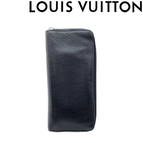 【中古】【やや傷や使用感あり】LOUIS VUITTON 長財布 ルイヴィトン CA2116 ヴェルティカル ジップアラウンド ブラック R-LV-W-721-1_画像1