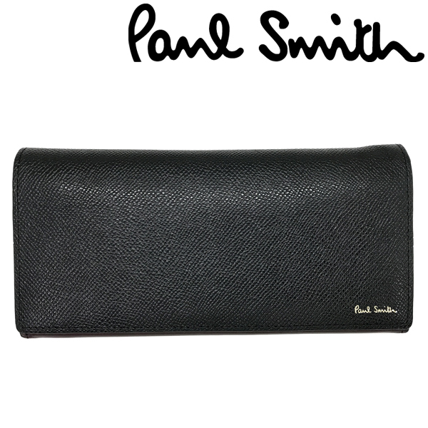 【中古】【非常に良い】Paul Smith 二つ折り長財布 ブランド レザー ブラック R-PS-W-0014-06