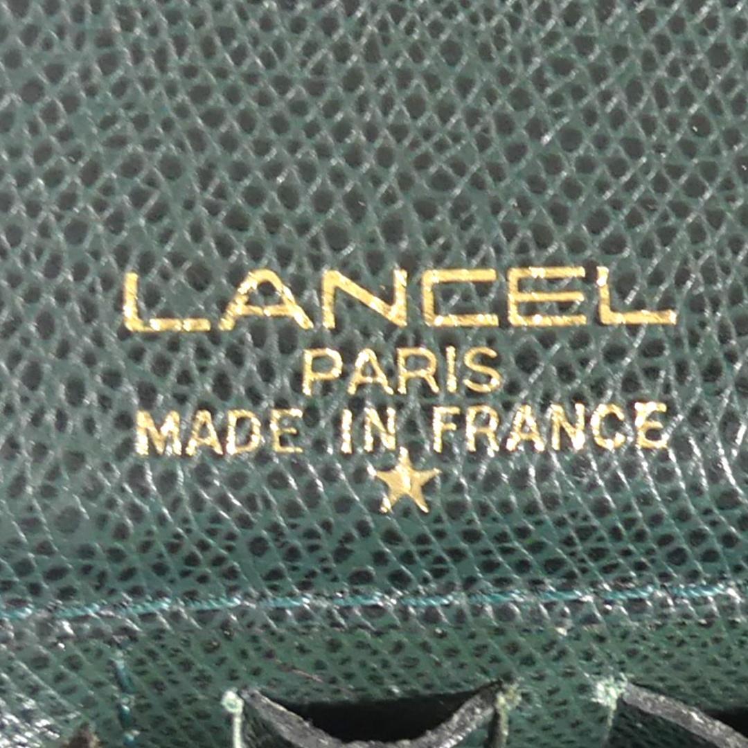 即決★フランス製 LANCEL★オールレザービジネスバッグ ランセル メンズ 緑 本革 ブリーフケース 本皮 通勤 カバン 出張 レディース