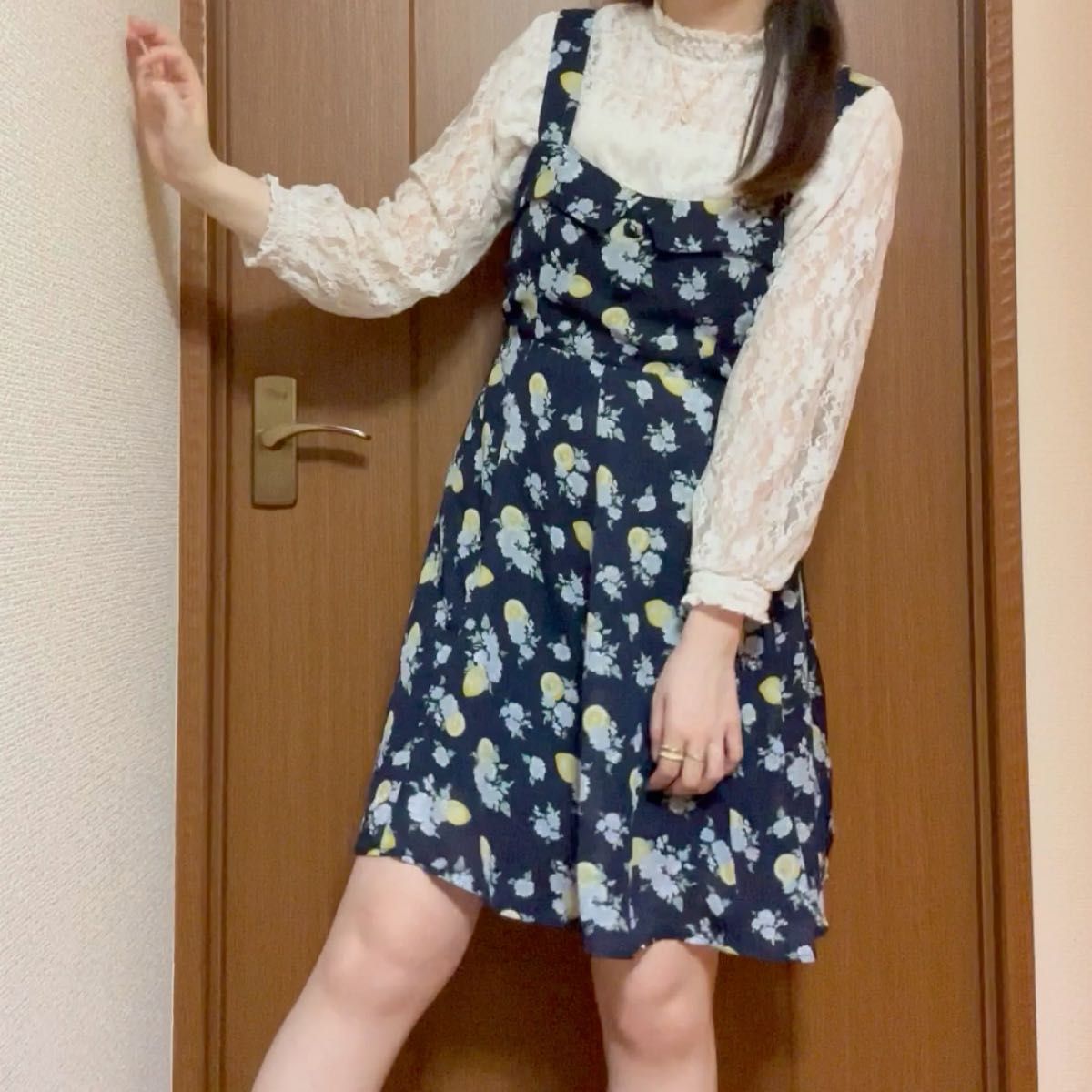 レディース 花柄ワンピース used ミニワンピ