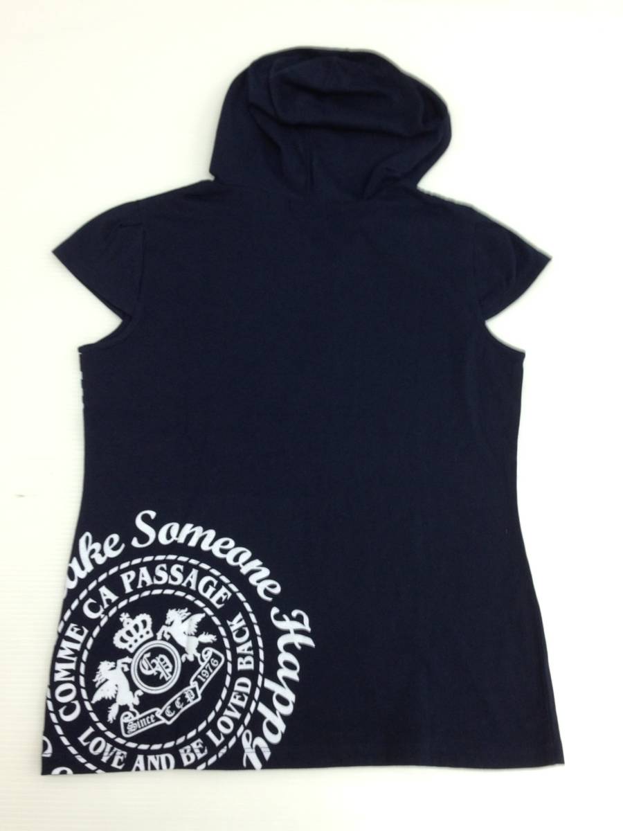 【再値下げ！即決！タグ付き・未使用！】★COMME CA PASSAGE/コムサパサージュ★フード付　カットソー　デザインTシャツ　紺　160㎝_画像2