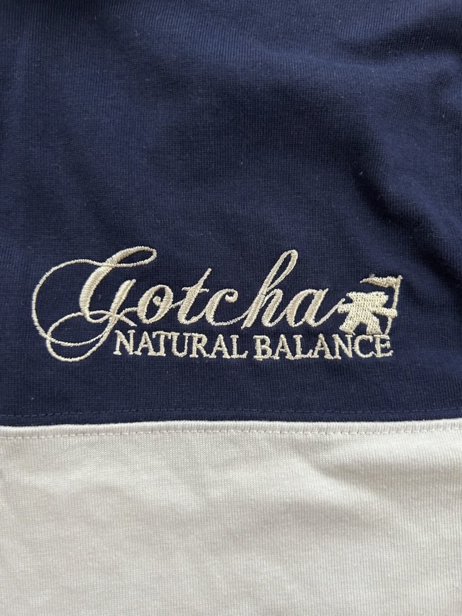★GOTCHA GOLF ガチャゴルフ★ネイビー＆ホワイトボーダー！ロゴ刺繍が素敵メンズ半袖シャツ/S