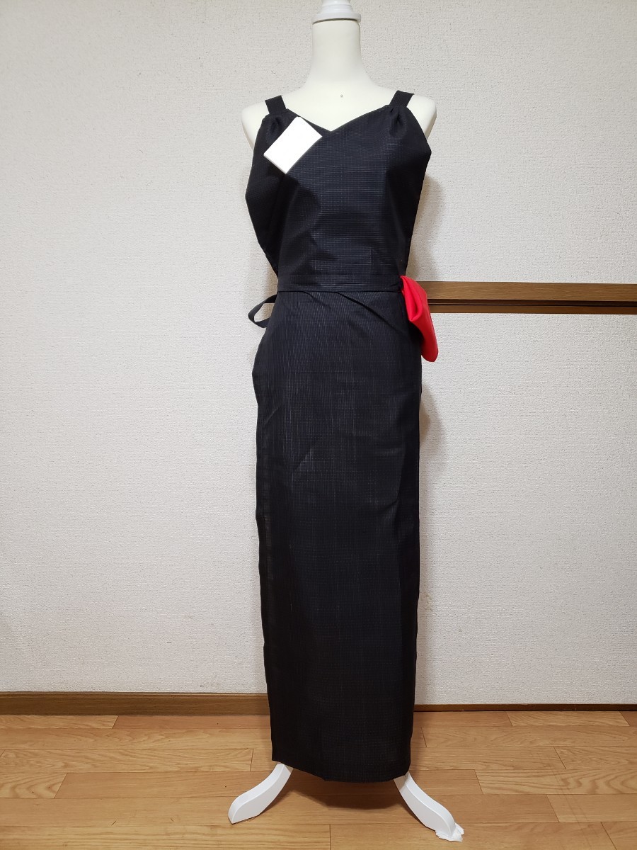 ◆新品 二部式 茶道 稽古着 着物 リメイク 紬 シルク 絹 ハンドメイド 紺系 和風 エプロン 袱紗 ふくさ 懐紙