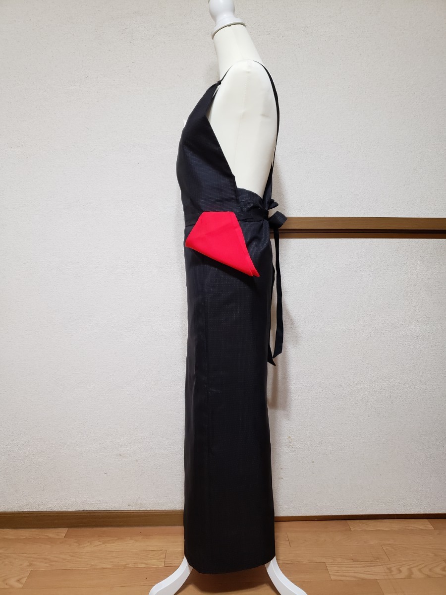 ◆新品 二部式 茶道 稽古着 着物 リメイク 紬 シルク 絹 ハンドメイド 紺系 和風 エプロン 袱紗 ふくさ 懐紙