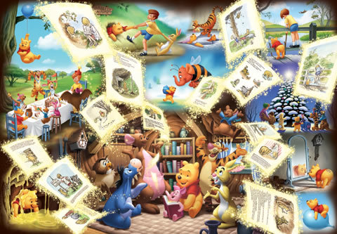 1000-287+101-37 2点 廃盤 ジグソーパズル☆ディズニー Winnie the Pooh くまのプーさん生誕80周年記念 しあわせは時を超えて 1000ピース