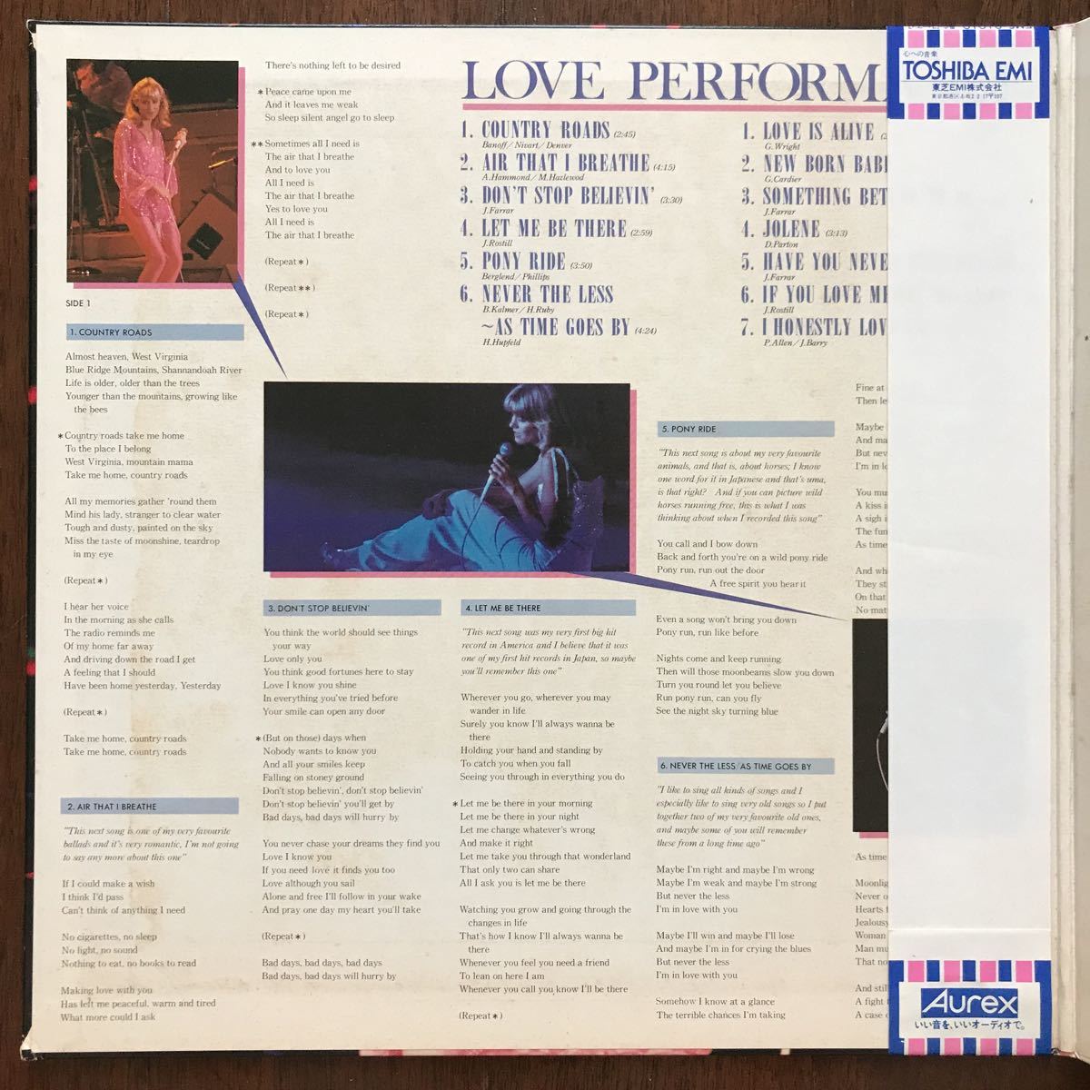 LP OLIVIA NEWTON JOHN/LOVE PERFORMANCE 日本盤初回プレス特大ポスター・帯付 オリビア・ニュートン・ジョン/愛のパフォーマンス_画像2