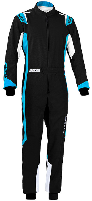 【新品】sparco スパルコ レーシングスーツ THUNDER サンダー CIK/FIA Level-2公認 ブラック/ブルー XLサイズ