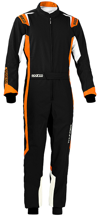 【新品】sparco スパルコ レーシングスーツ THUNDER サンダー CIK/FIA Level-2公認 ブラック/オレンジ Sサイズ