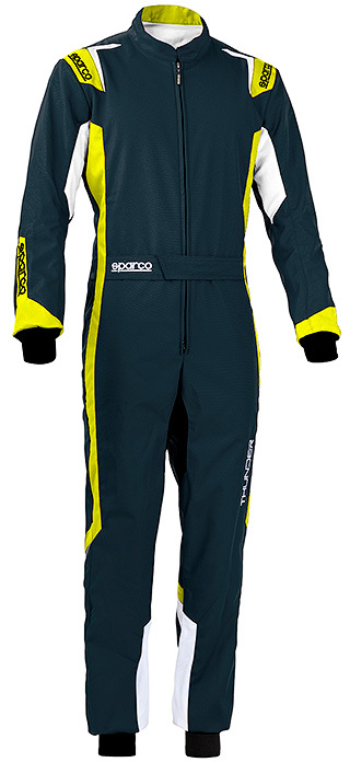 【新品】sparco スパルコ レーシングスーツ THUNDER サンダー CIK/FIA Level-2公認 グレー/イエロー Mサイズ