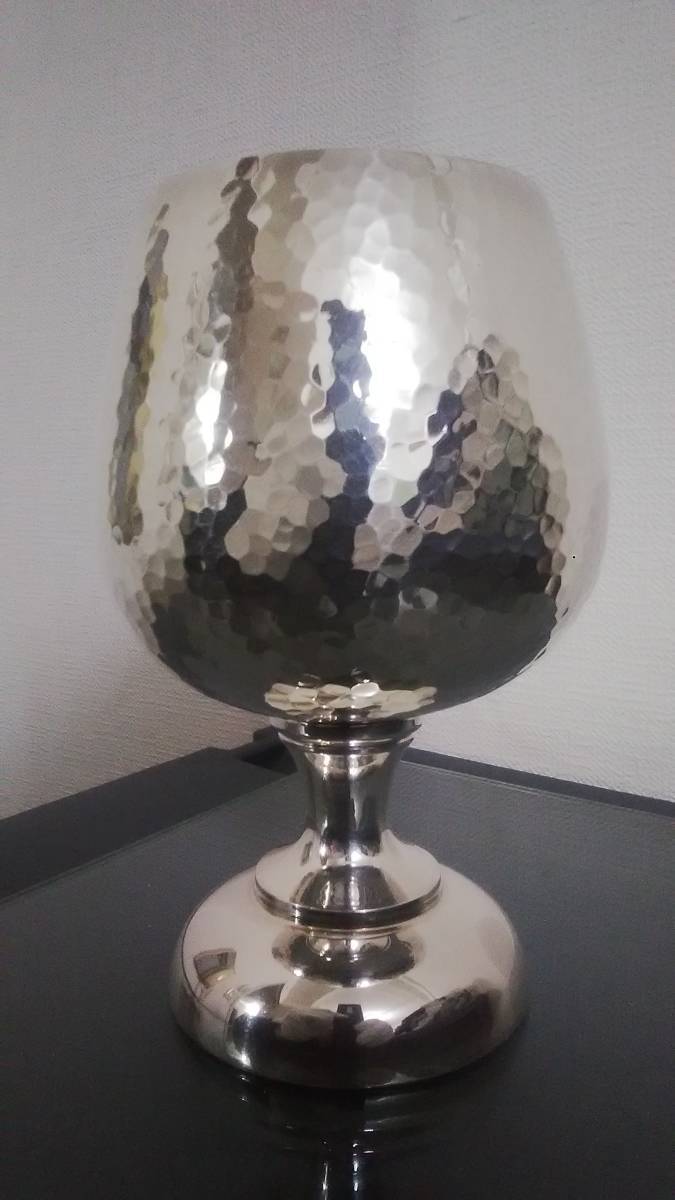 銀製 杯 ブランデー グラス 約150g 銀器 SILVER ゴブレット 酒器 盃 槌目 シルバー カップ ワイングラス