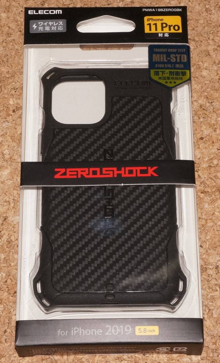 ★新品★ELECOM iPhone11 Pro ZEROSHOCK ゼロショック グリップケース ブラック_画像1
