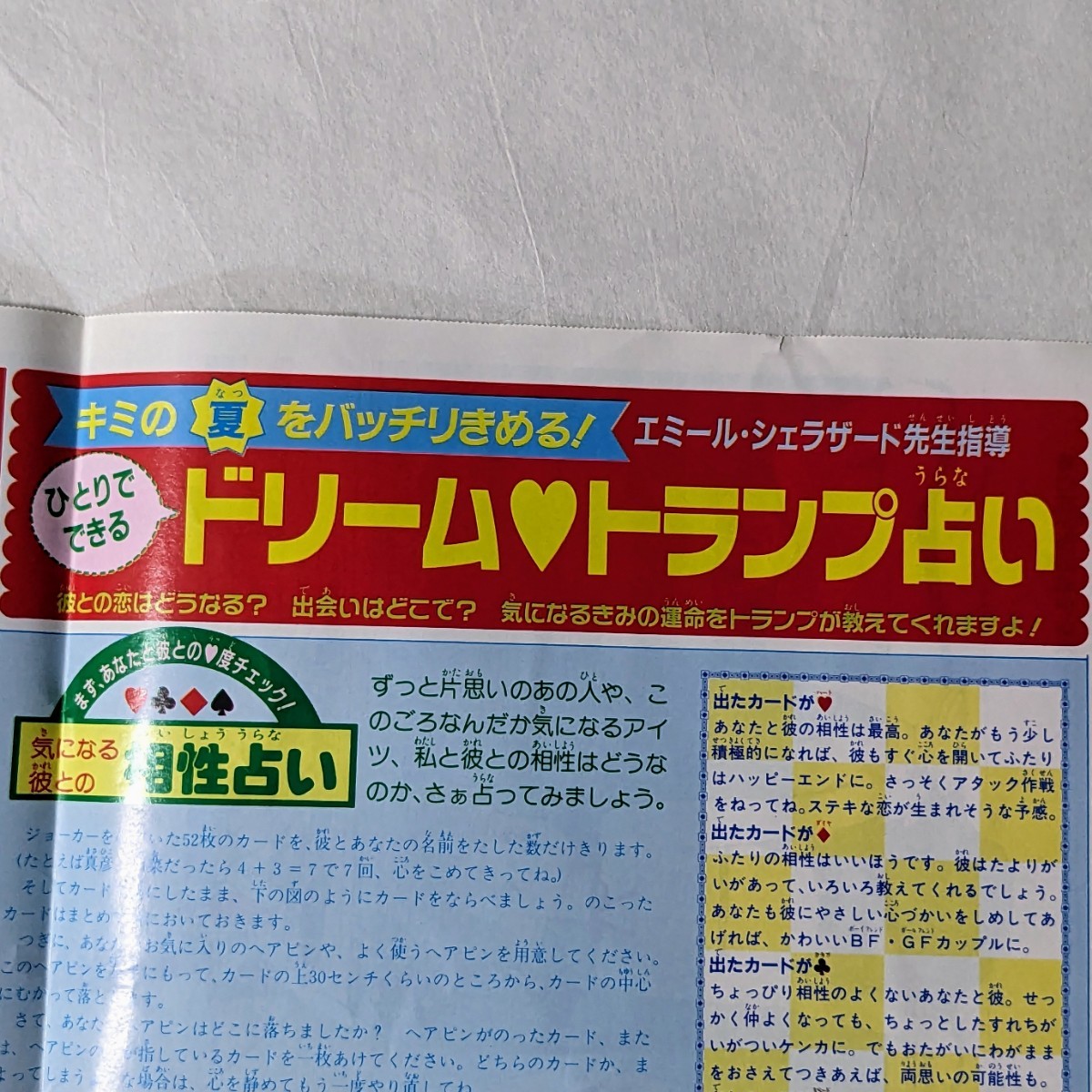 当時物 りぼん 付録 両面ポスター ときめきトゥナイト ドリームトランプ占い スーパーワイド・ピンナップ 池野恋 1980年代 昭和レトロ_画像9