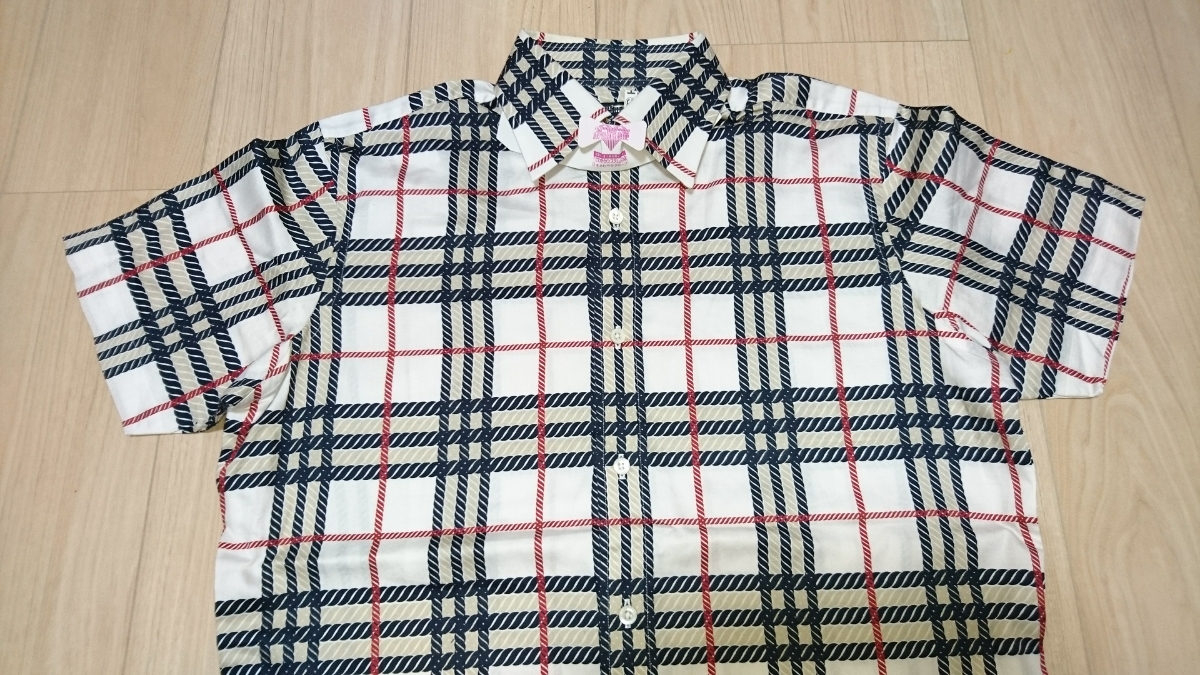 バーバリー ロンドン ロープ編み 縄 チェック柄 半袖シャツ BURBERRY