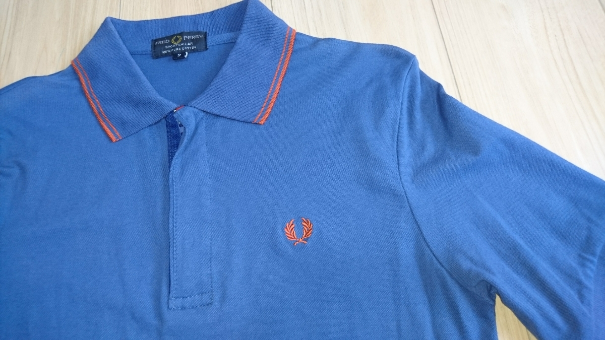 FRED PERRY フレッドペリー S 半袖ポロシャツ ライン入り ハーフジップ_画像5