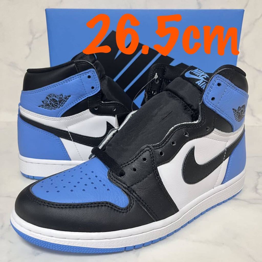 ★送料無料★【新品未試着】26.5cm Nike Air Jordan 1 Retro High OG ナイキ エアジョーダン1 レトロ ハイ  ユニバーシティブルー/UNC トゥ