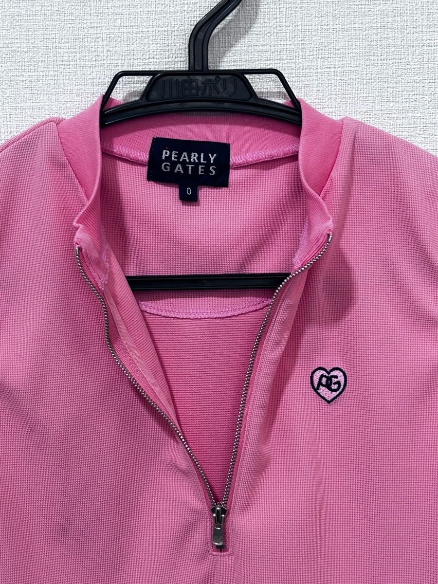 【サイズ 0】PEARLY GATES ハーフジップ メッシュベスト GOLF レディース ゴルフ ジャックバニー  ノースリーブ