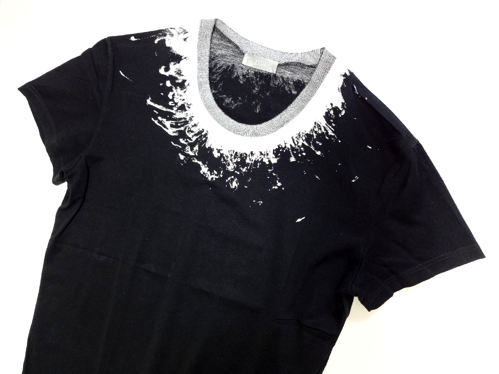 イタリア製◆ Dior HOMME / ディオールオム ジオメトリックペイント コットンシャツ Tシャツ 半袖 メンズ 0H3369440039 XS_画像2