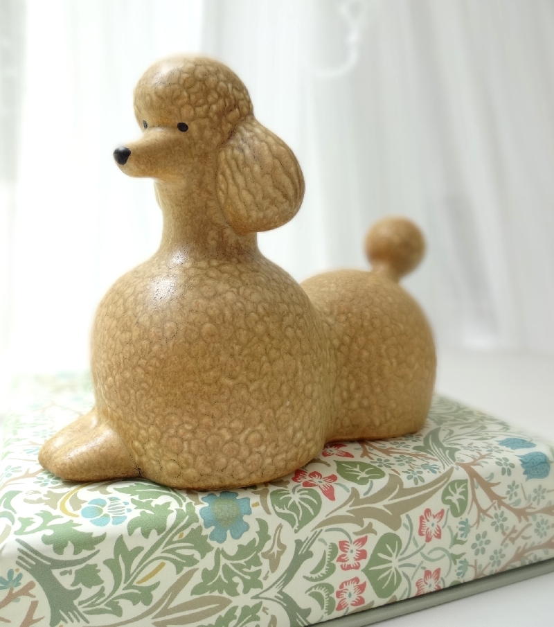 スウェーデン製 リサ ラーソン / Lisa Larson Kennel Poodle 北欧 オブジェ プードル 陶器 置物 犬_画像2