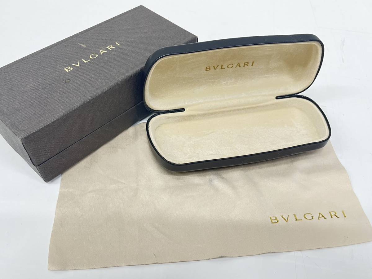 送料無料h49521 BVLGARI ブルガリ サングラス 眼鏡 ケース ロゴモチーフ メガネケース_画像1