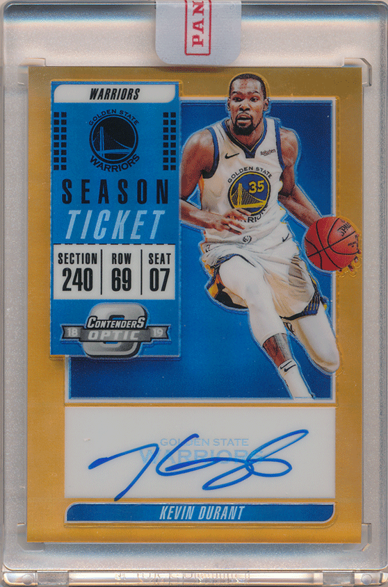 Kevin Durant NBA 2018-19 Panini Contenders Optic Orange Prizm Auto