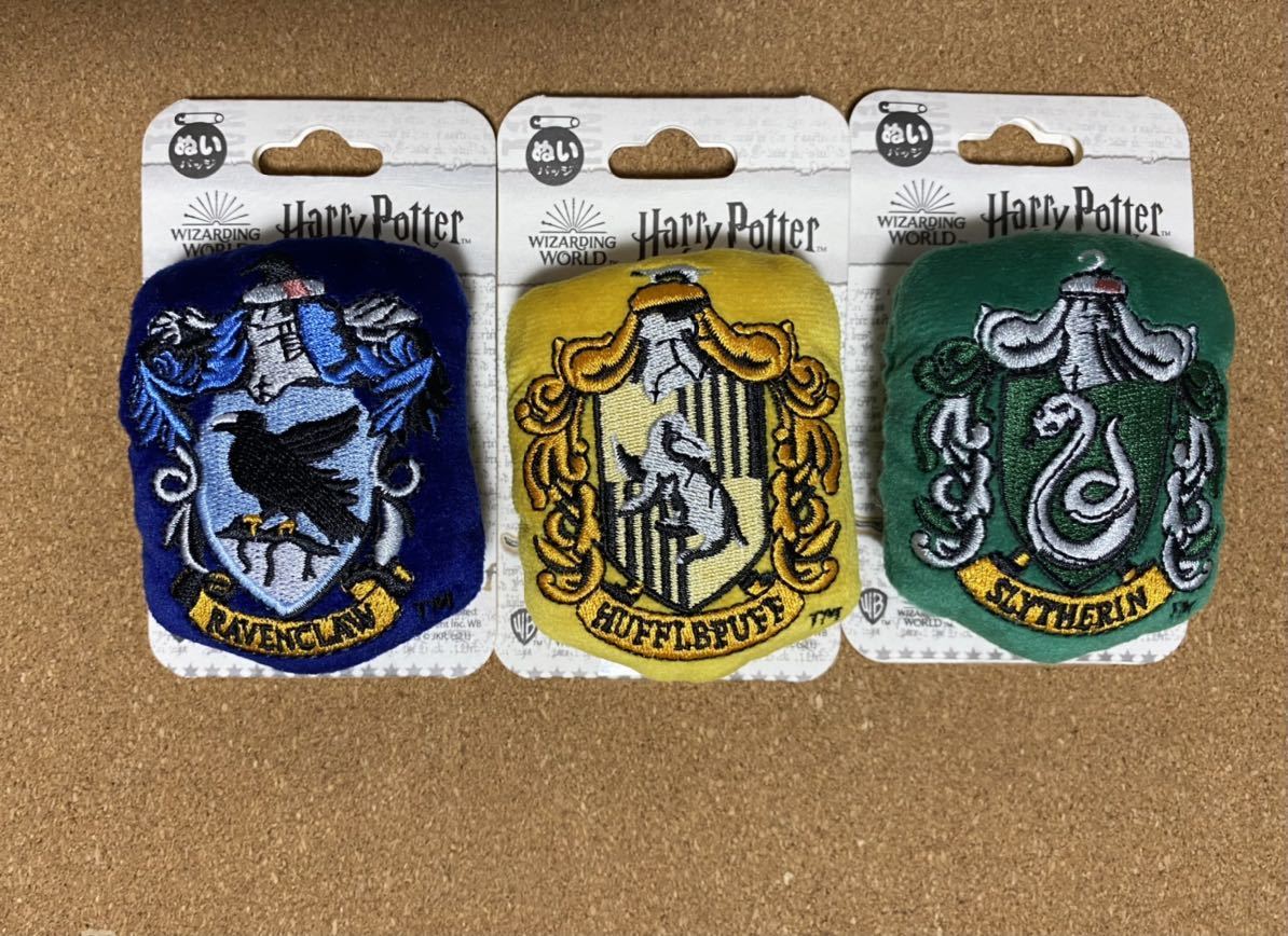 【送料無料】6点／Harry Potterハリーポッター ぬいバッジ ハリー ハーマイオニー ロン レイブンクロー スリザリン ハッフルパフぬいぐるみ