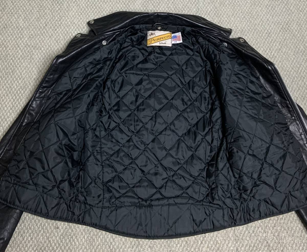⑨schott【38】米国製 ダブルライダース ショット牛革ジャン ⑨schott【38】米国製 ダブルライダース ショット牛革ジャン