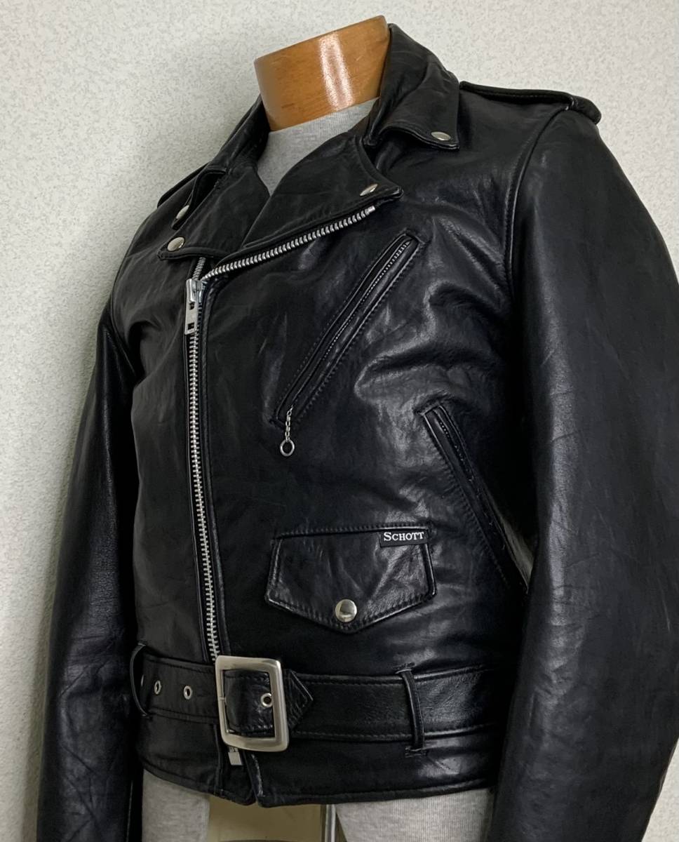 ⑨schott【38】米国製 ダブルライダース ショット牛革ジャン ⑨schott【38】米国製 ダブルライダース ショット牛革ジャン