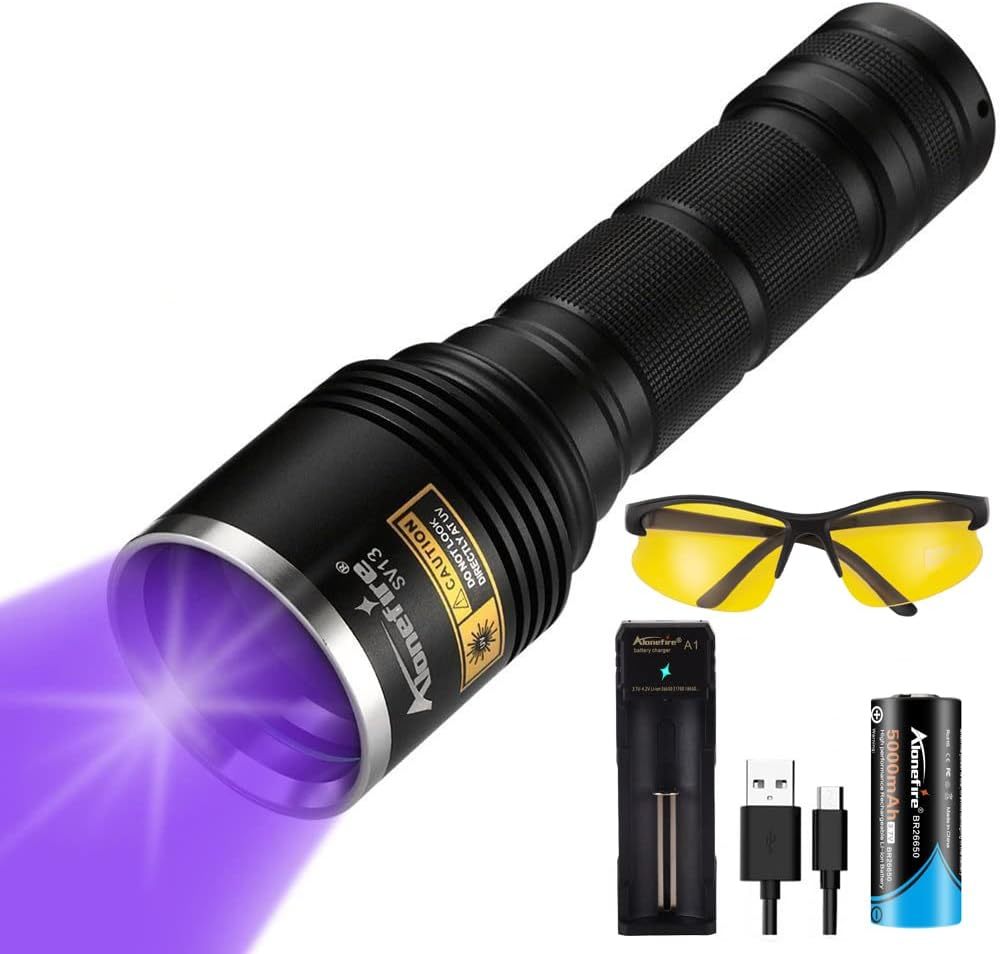 Alonefire SV13 15W 365nm ブラックライト UV LED ライト 強力 USB 充電式 紫外線 アニサキスラ