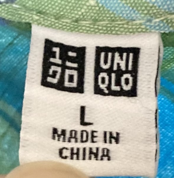 UNIQLO ユニクロ トップス 襟付きシャツ ネルシャツ 七分袖 ブルー グリーン パープル Lの画像4