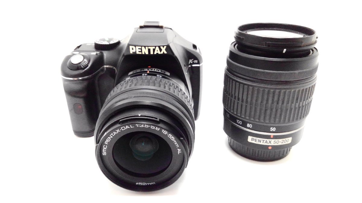 ☆ハローカメラ☆5674 PENTAX K-m [18-55mm/50-200mm] (1020万画素) 難