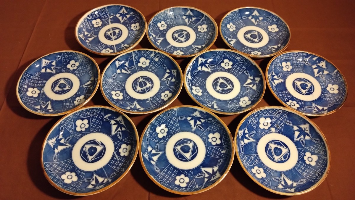 古伊万里伊万里染付華の図菓子皿豆皿蔵出し10客| JChere雅虎拍卖代购