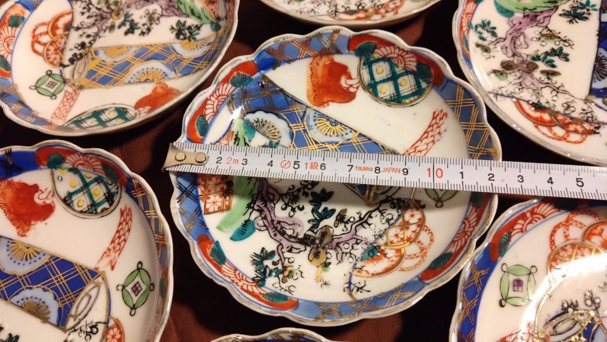 古伊万里伊万里色絵金襴手華の図豆皿菓子皿輪華皿蔵出し10客| JChere