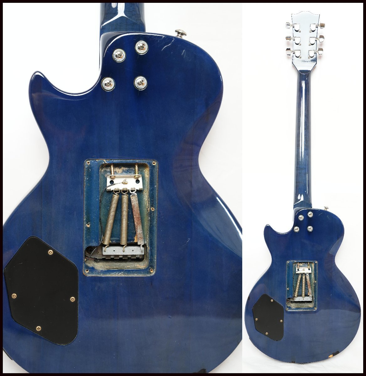 *Grass Roots by ESP*G-LP-49QM see-through blue floyd rose installing Lespaul model glass roots *