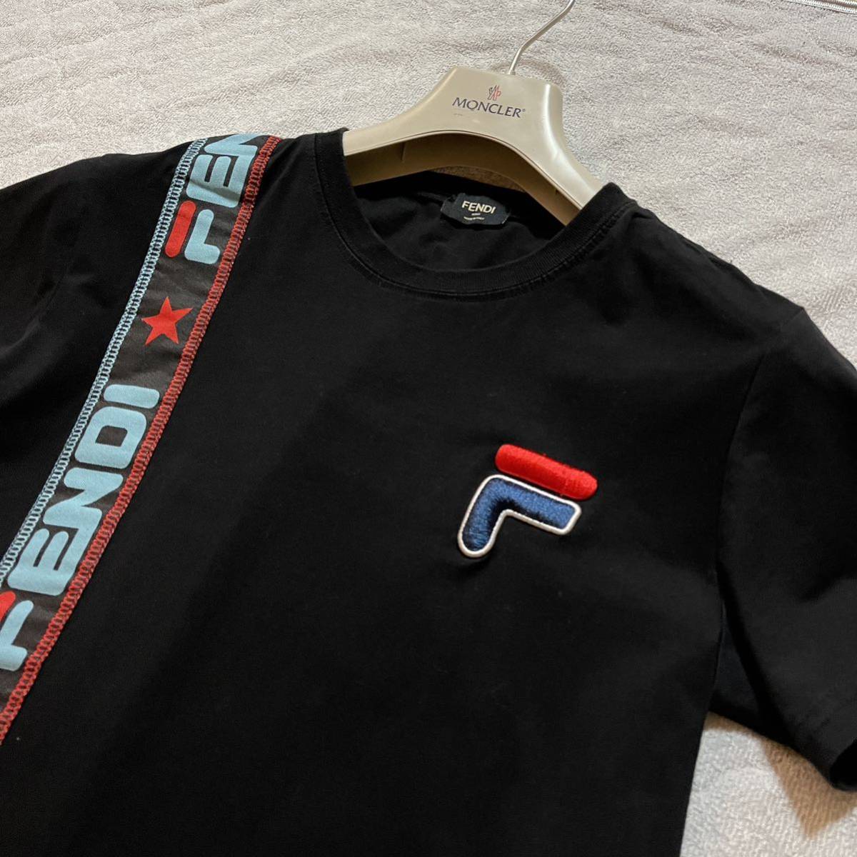 FENDI FILA コラボ Tシャツ ズッカ Ｓ総柄 ブラック 黒-