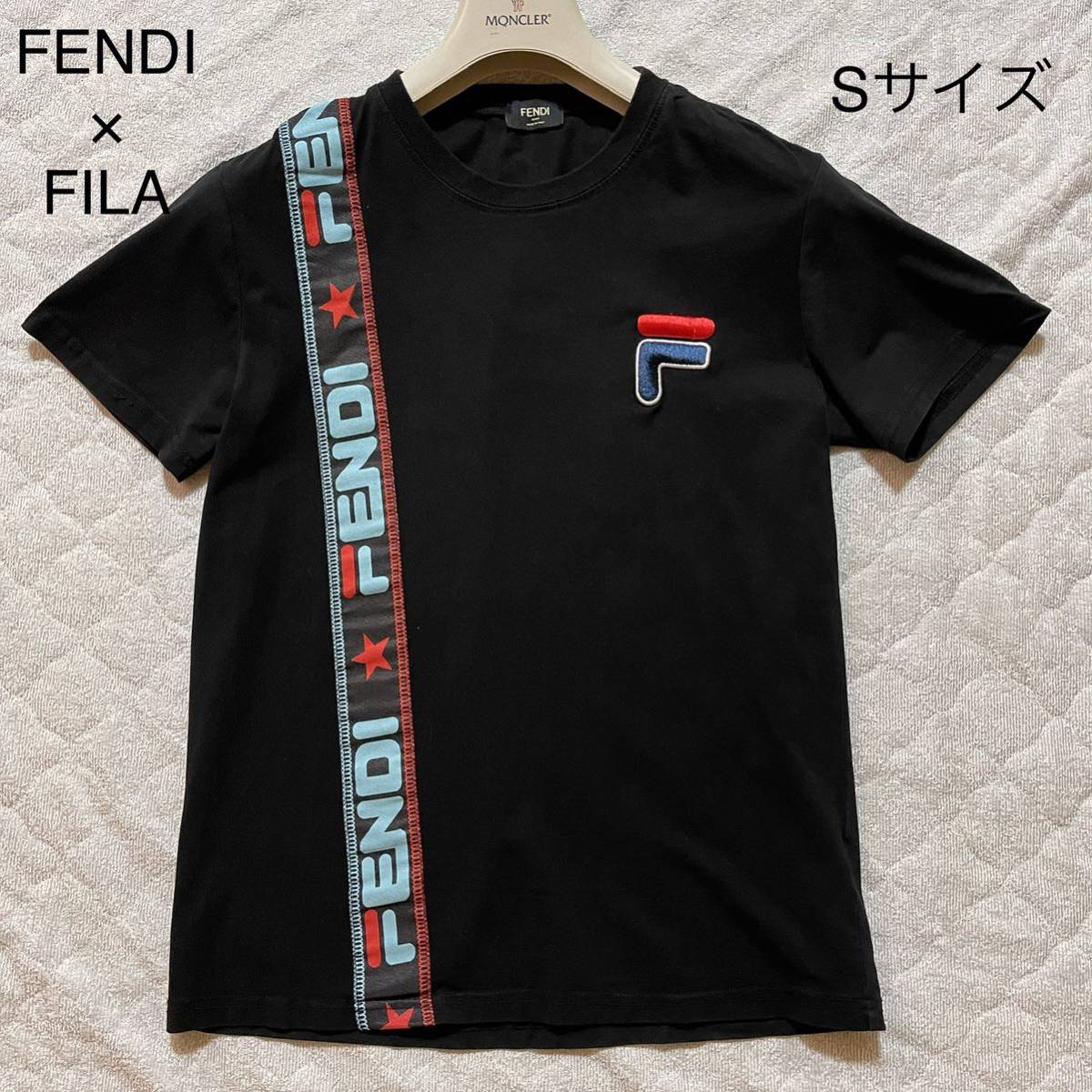 FENDI×FILA】コラボTシャツ Sサイズ ブラック｜PayPayフリマ