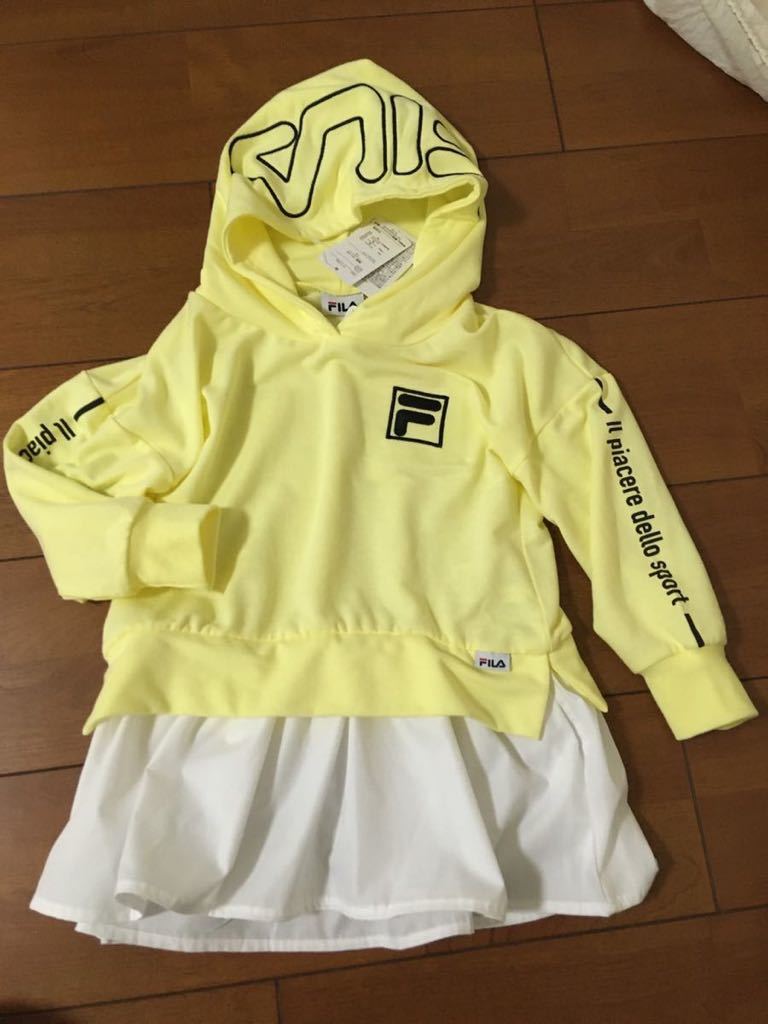 新品タグ付　FILA チュニック丈　トレーナー　ワンピース　キッズ110_画像1