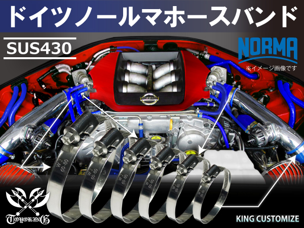 【1個】ドイツ ホースクランプ ノールマ NORMA SUS430 ホースバンド SGT-W2/9 12-22mm 幅9mm 汎用_画像2