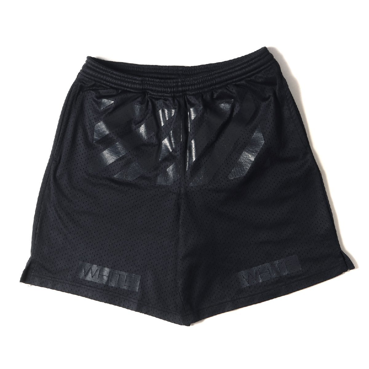 OFF-WHITE オフホワイト パンツ サイズ:S アイコンプリント メッシュショーツ MESH SHORTS ブラック 黒 ボトムス ショートパンツ ブランド