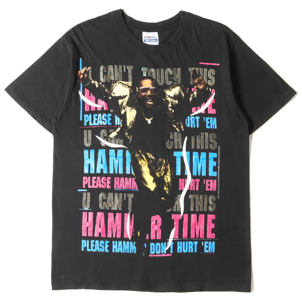 Vintage Rock Item ヴィンテージ Tシャツ サイズ:L 90s MC Hammer Please Hammer Dont Hurt Em TシャツHanesボディ USA製 ブラック_画像1