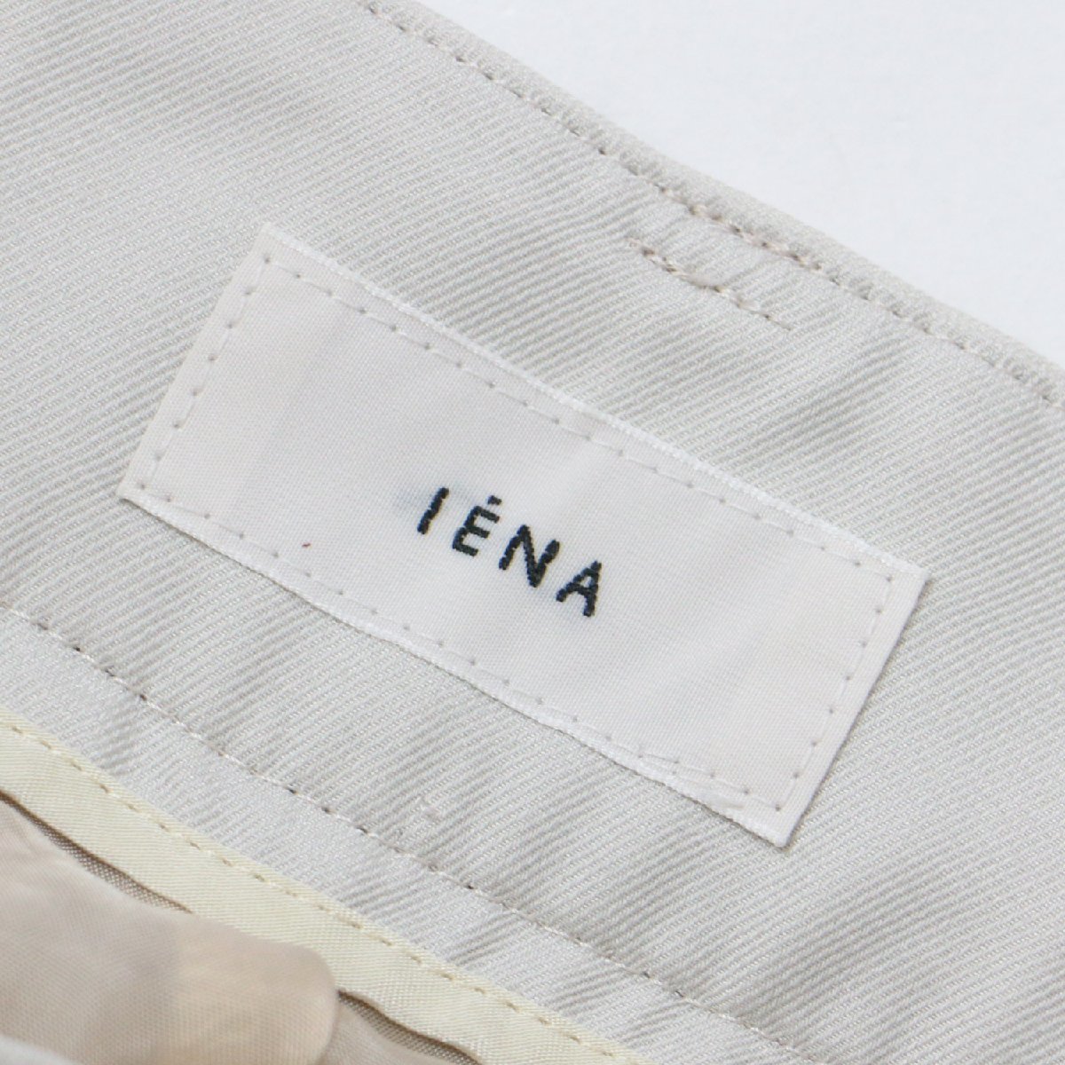 IENA イエナ パンツ ボトムス ズボン ナチュラル ベージュ 36(S) ロング テーパード ハイウエスト センタープレス ウエストゴム タック_画像3