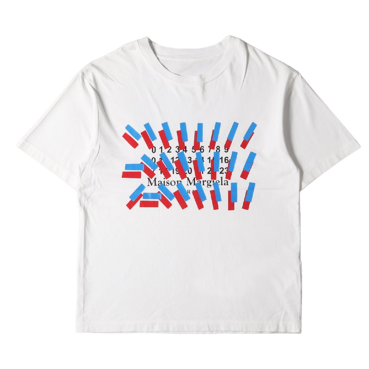 Maison Martin Margiela メゾンマルタンマルジェラ Tシャツ サイズ：40 21SS テープカレンダータグ ロゴグラフィック Tシャツ ホワイト